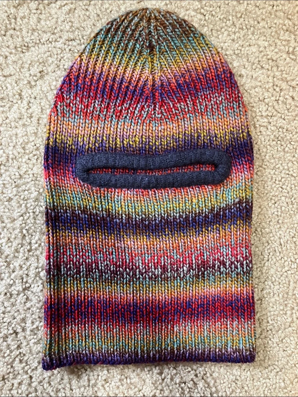 Urban Outfitters Rainbow Multicolor Knit Balaclava Mask